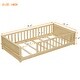 preview thumbnail 33 of 33, Sturdy Structure Floor Twin size Platform Bed with Built-in Book Storage Rack for Home