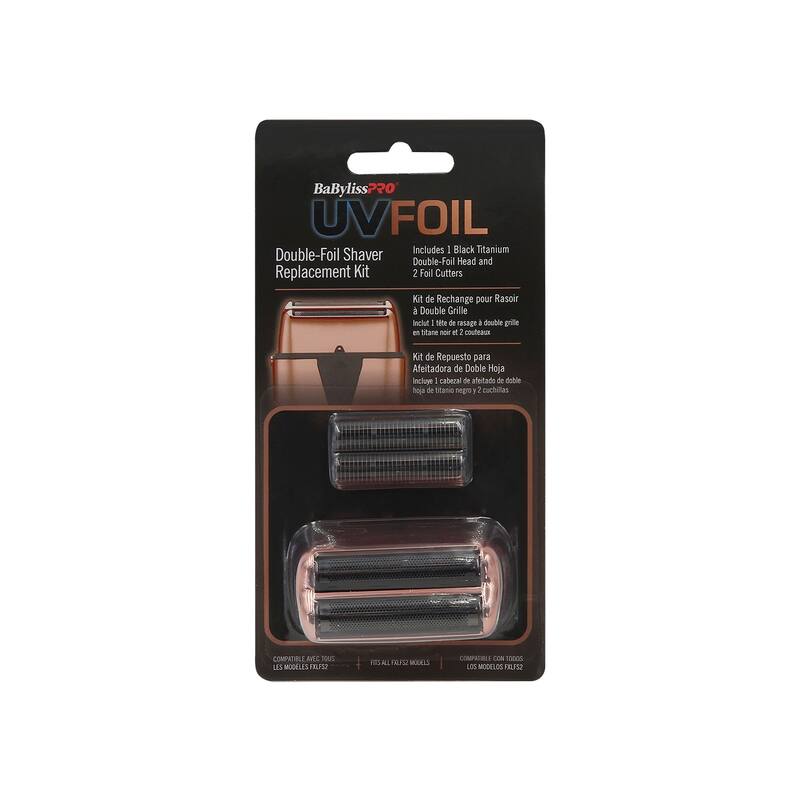 3x BaByliss Pro UVFOIL Double-Foil Shaver Replacement Kit (Double-Foil & 2 Cutters) - Rose Gold #FXLRF2RG