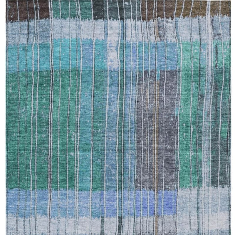 HomeRoots Striped Transitional Rectangle Outdoor Rug