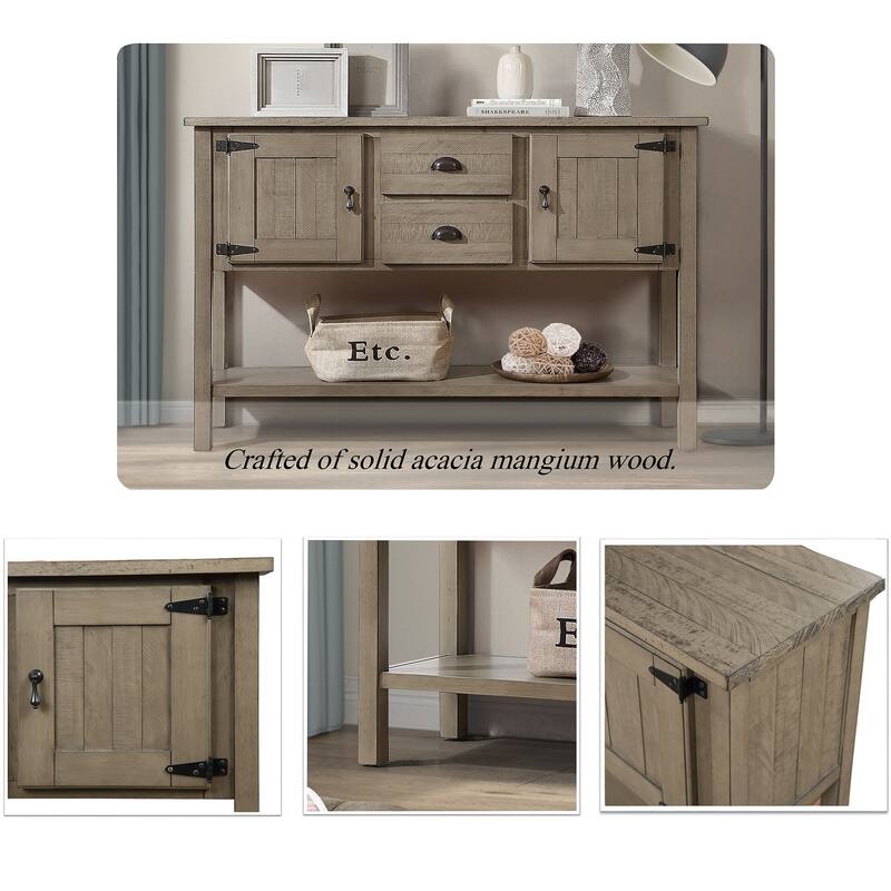 Sideboard 48'' Solid Wood Storage Cabinet Console Table