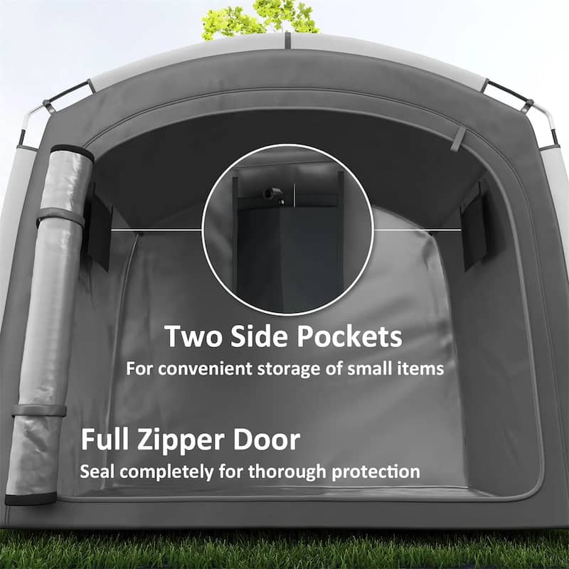 Oxford Bike Tent with Waterproof UV Protection and Pockets - 86.6" L x 59.1" W x 76.8" H