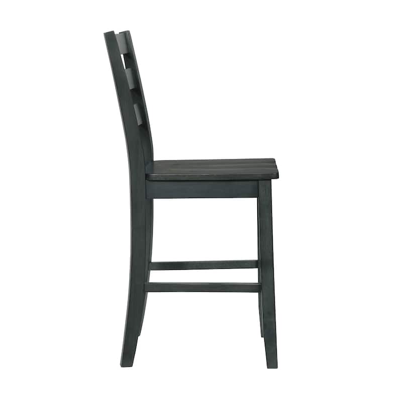 Rangel Rustic Wood Ladder Back Counter Height Chairs by Furniture of America (Set of 2)