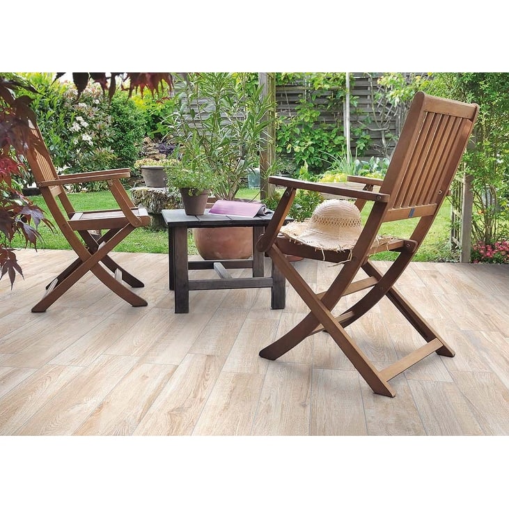 Industry Tile 6x24 Oslo White-Cream Wood Look Porcelain Tile