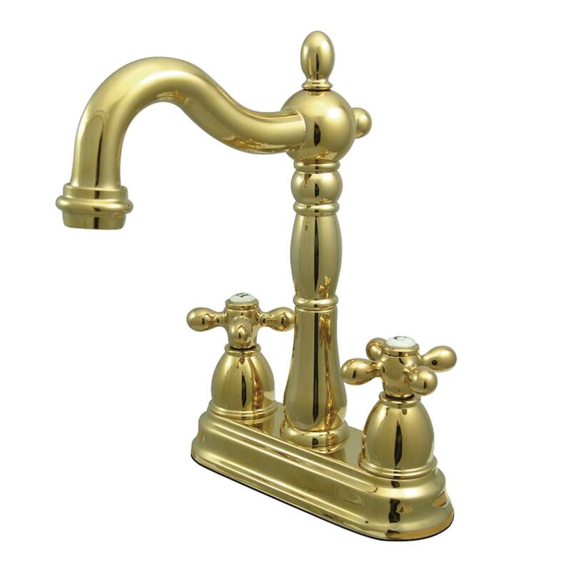 Kingston Brass Heritage Centerset Bar Faucet with Metal Cross Handles