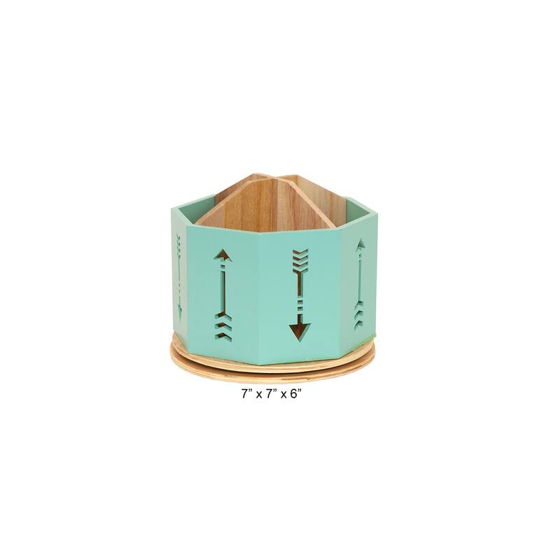 DesignStyles 4 Compartment Spinning Desktop Organizer / Rotating Pen and Pencil Cup and Sorter