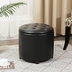 preview thumbnail 17 of 49, Adeco Faux Leather Round Storage Ottoman with Tufted