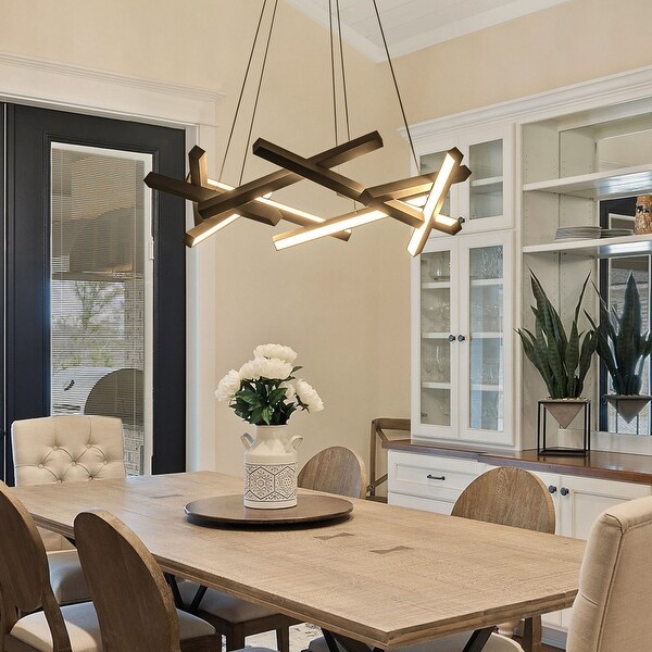 ●ONE BRILLIANT● NatalyOB551Black 5009360776 Onato 10-Light Modern Dimmable Integrated LED Chandelier