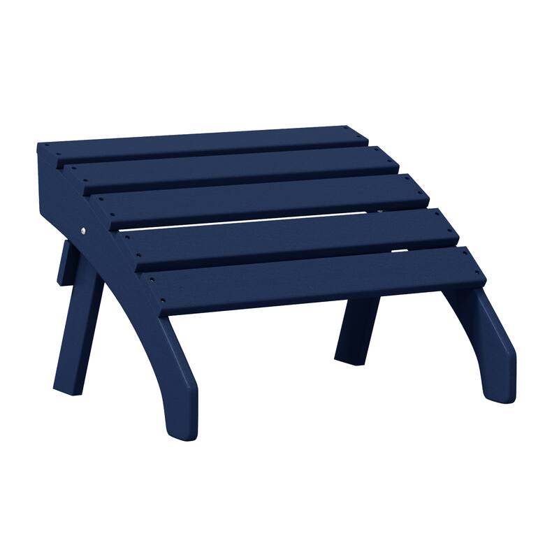 Altura Classic Outdoor Eco-Friendly All Weather Adirondack Chair with Ottoman (2-Piece Set)