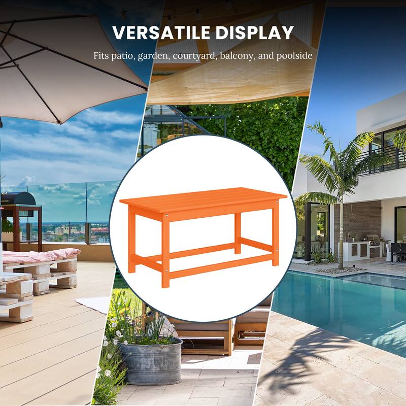 Laguna Hdpe All Weather Outdoor Patio Rectangular Coffee Table
