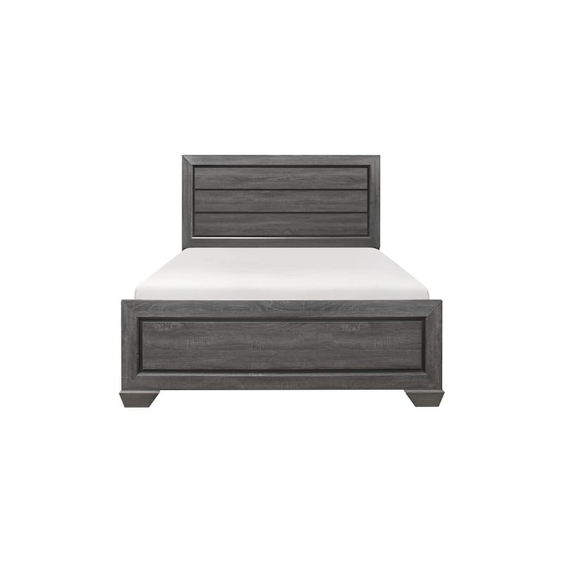 Valli 5 Piece Gray Modern Rustic Panel Bedroom Set