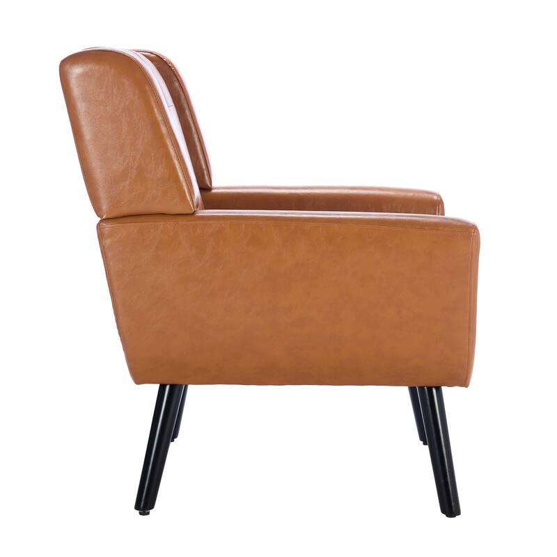 PU Accent Chair with Curved Back