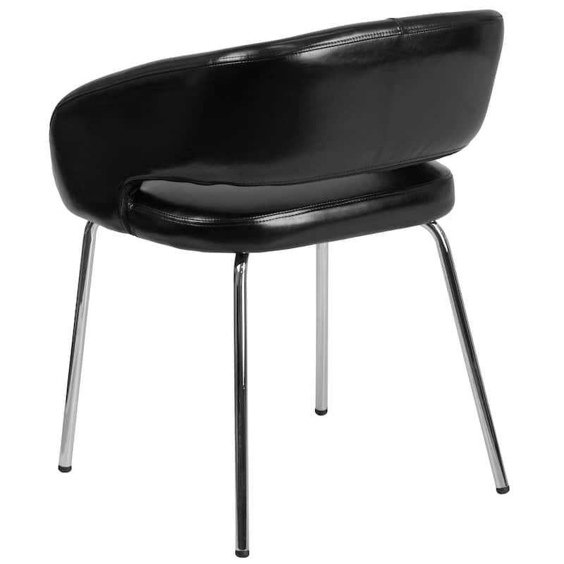 Contemporary LeatherSoft Side Reception Chair with Chrome Legs