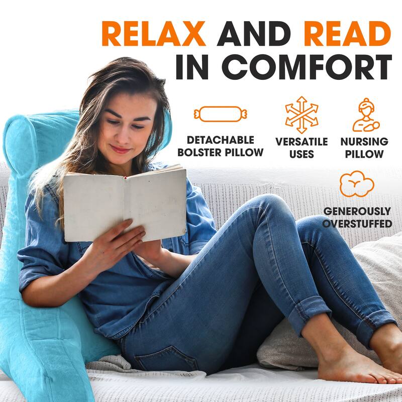 Cheer Collection Extra Large TV Pillow With Detachable Bolster
