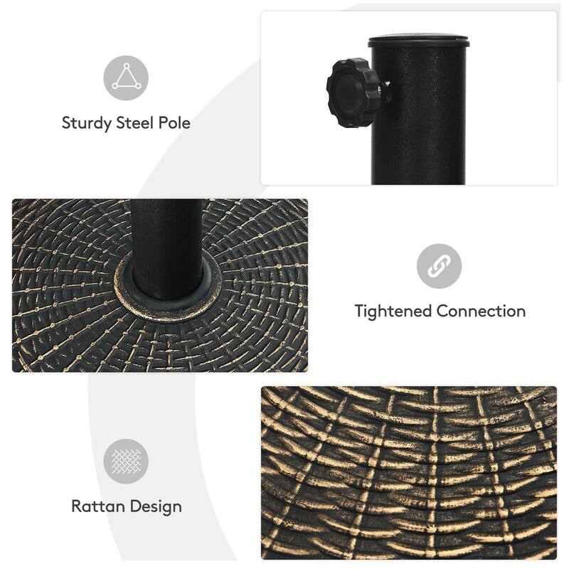 26.5lbs Patio Market Umbrella Base Stand - Bronze - 18" x 13" (D x H)