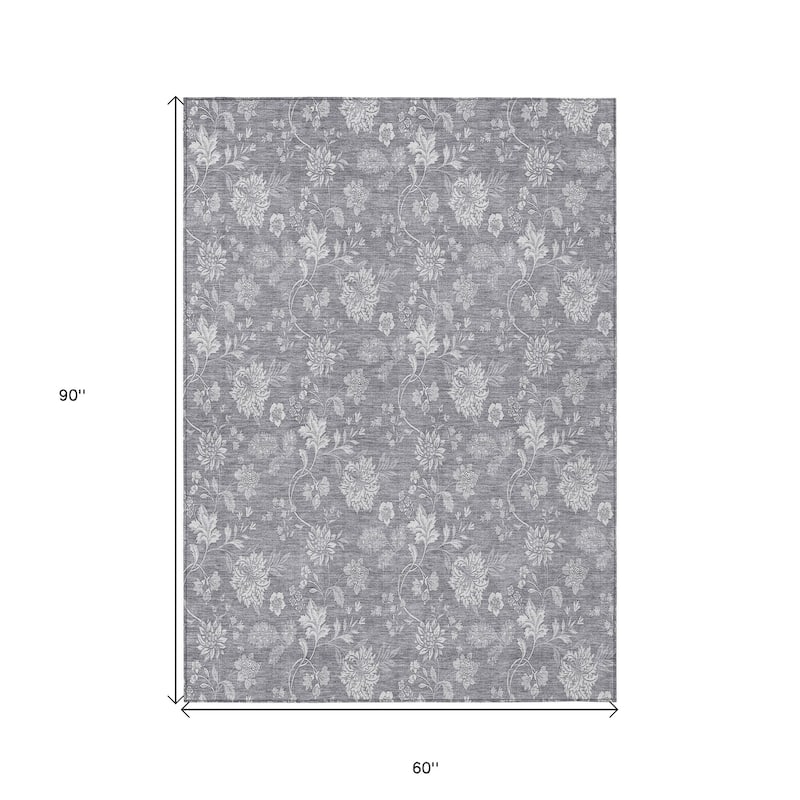 HomeRoots Floral Transitional Rectangle Outdoor Rug
