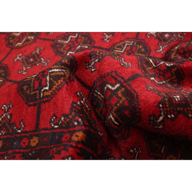 ECARPETGALLERY Hand-knotted Teimani Red Wool Rug - 3'7 x 6'2