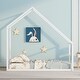 preview thumbnail 2 of 6, Twin Metal House Bed Frame with Roof, Ideal for Kids' Rooms