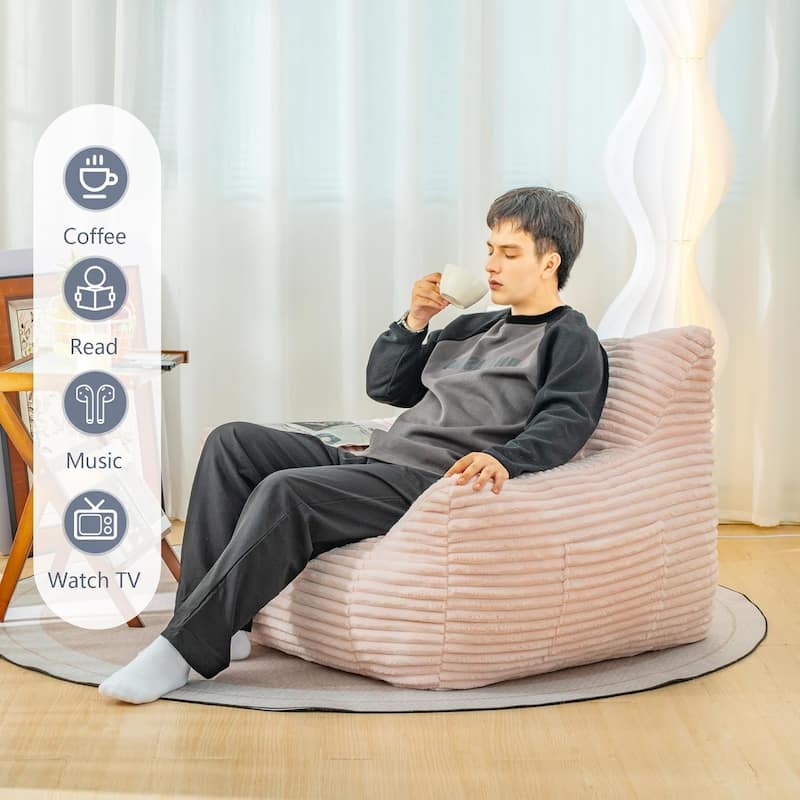 Bean Bag Chair for Adults with Armrests, Oversized Comfy Beanbag Lounge Lazy Floor Sofa Chair
