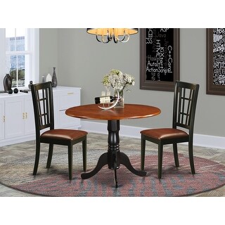 3-piece Dublin Kitchen Table Set with Dining Table and 2 Solid Wood ...