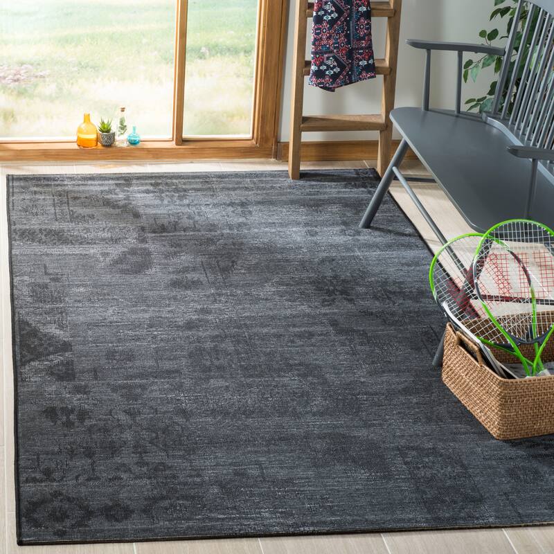 SAFAVIEH Palazzo Eglantina Overdyed Modern Oriental Rug - 4' x 6' - Black/Grey
