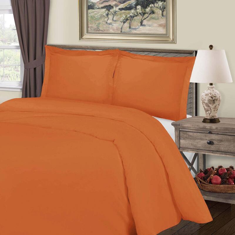 Superior 800 Thread Count Cotton Blend Duvet Cover Set - Rust - King - Cal King