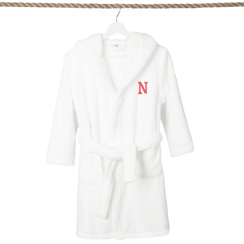 Sweet Kids 100% Polyester SUPER PLUSH Double Brushed Hooded Bathrobe with Pink Bookman Monogram