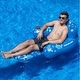 preview thumbnail 3 of 3, Inflatable Tropical Pool Lounge Chair - 58" - Blue