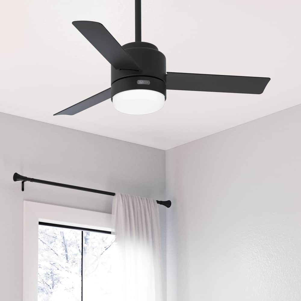 Hunter 44" Gilmour Outdoor Ceiling Fan with LED Light, Handheld Remote, Damp-Rated - Transitional, Contemporary