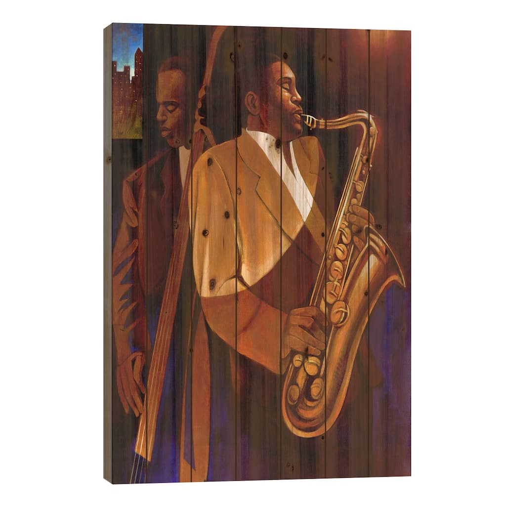 Body And Soul Print On Wood by Keith Mallett - Multi-Color