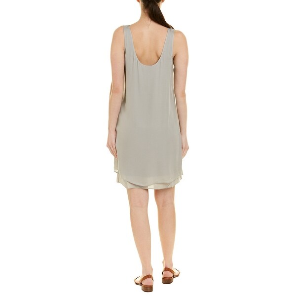 grey silk shift dress
