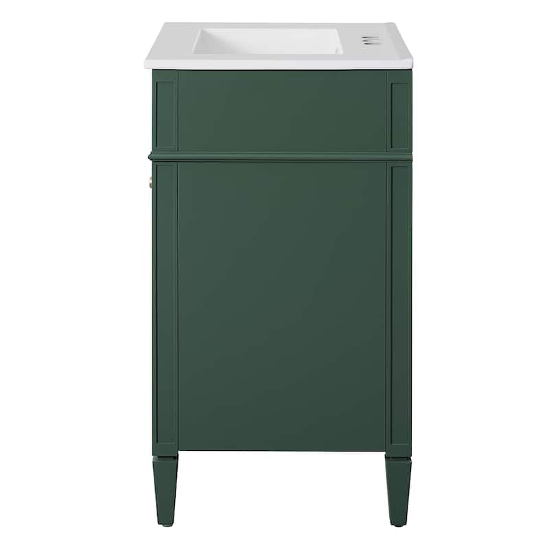 24" Bathroom Vanity With 2 Doors And Tip-Out Drawer, Bathroom Storage Cabinet With Sink, Soft-Closing Doors With Organizers
