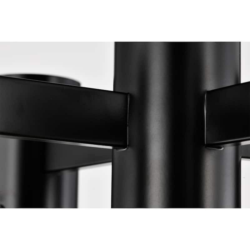 Lalena 18 Inch Matte Black Clear Glass Semi Flush Mount with 5 Light
