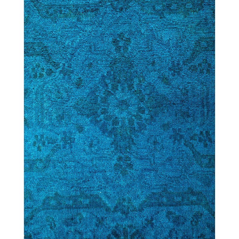 Fine Vibrance, One-of-a-Kind Hand-Knotted Runner Rug - Blue, 2' 5" x 12' 3" - 2' 5" x 12' 3"