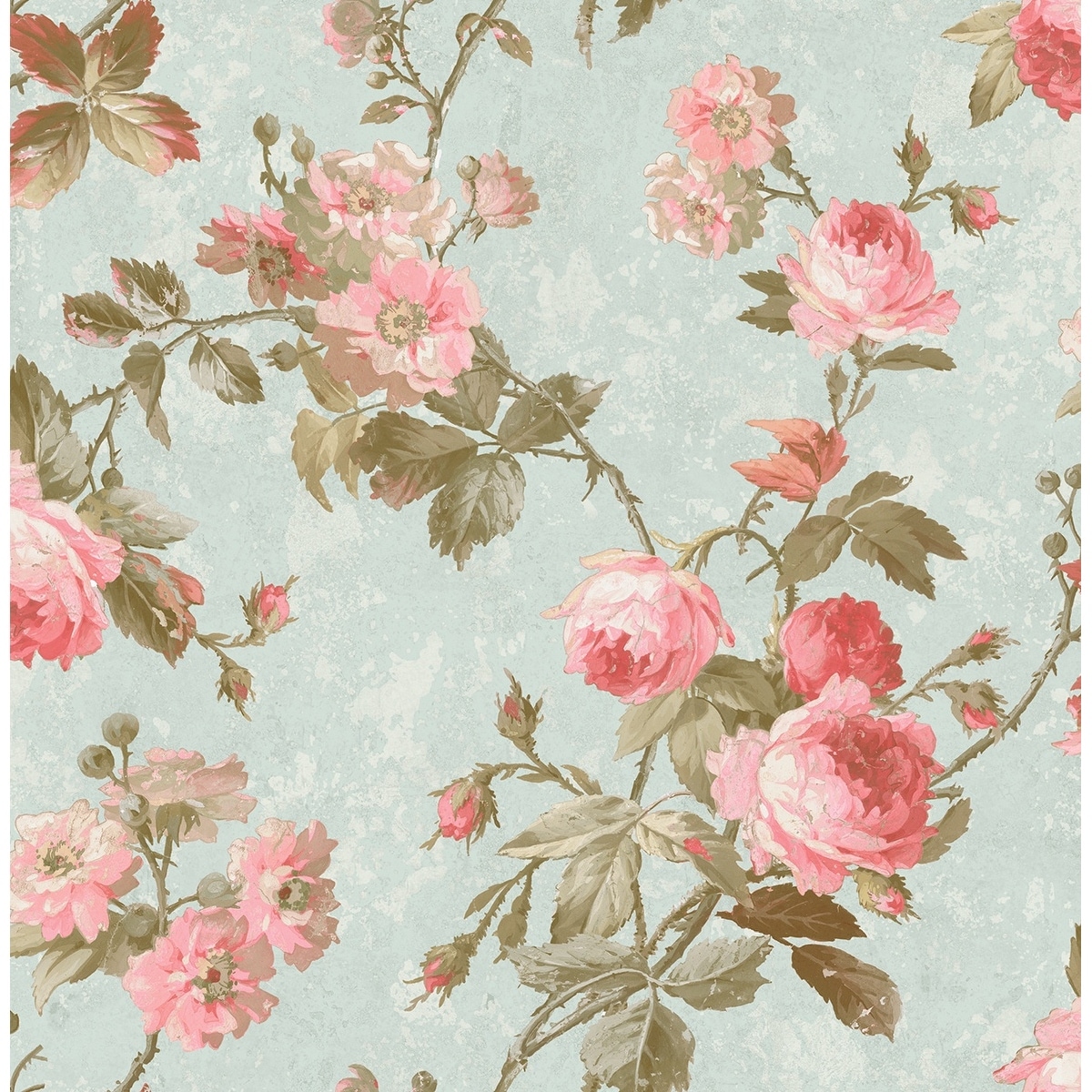 Seabrook Designs Renata Floral Branch Unpasted Wallpaper