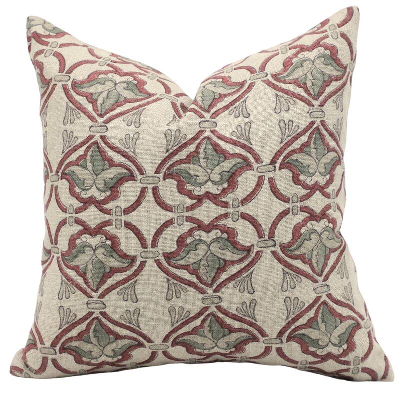 Fabdivine Linen Decorative Block print pillow Cover - Pillow Covers - 22" x 22"