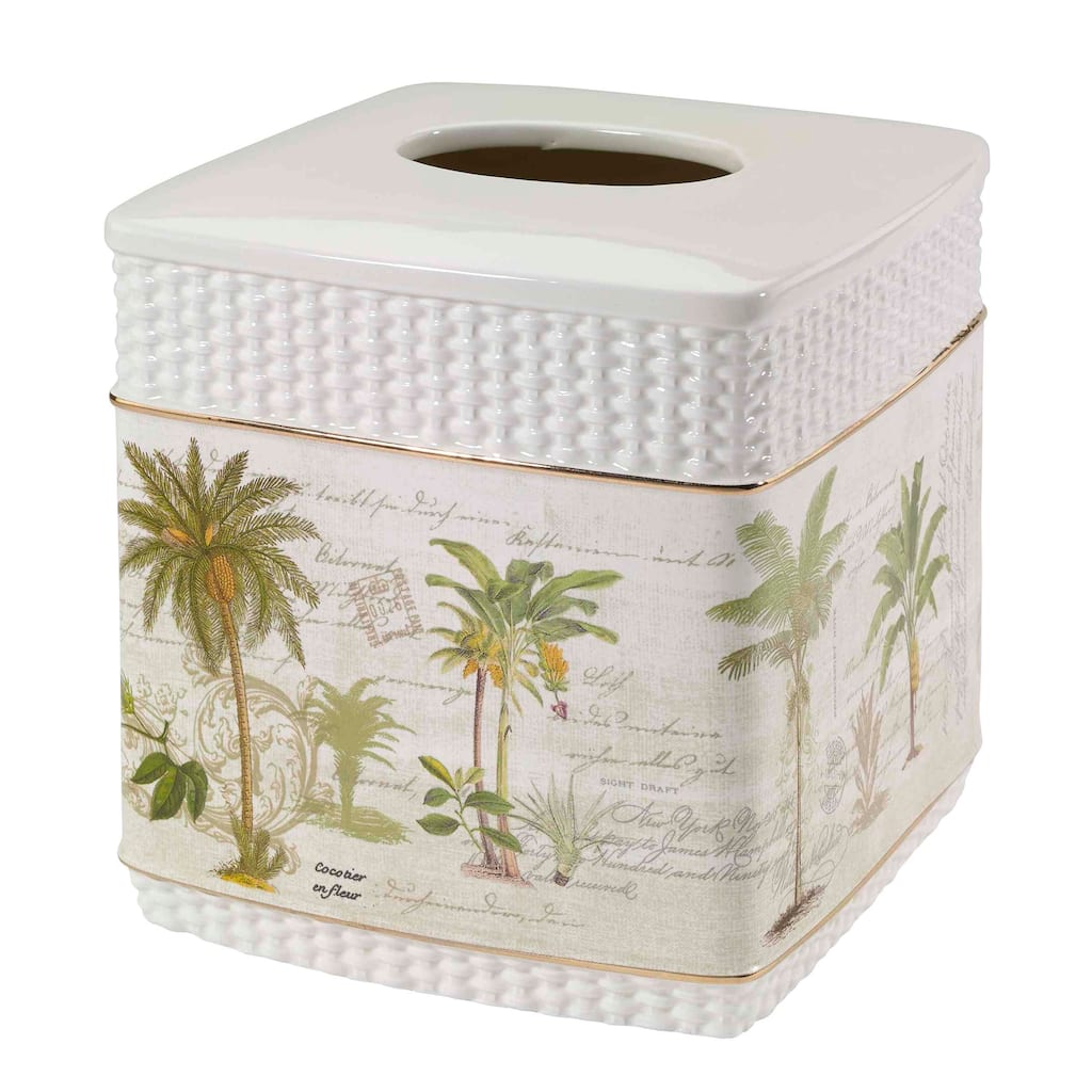 Avanti Linens Colony Palm Tissue Cover - Ivory - Tissue Cover