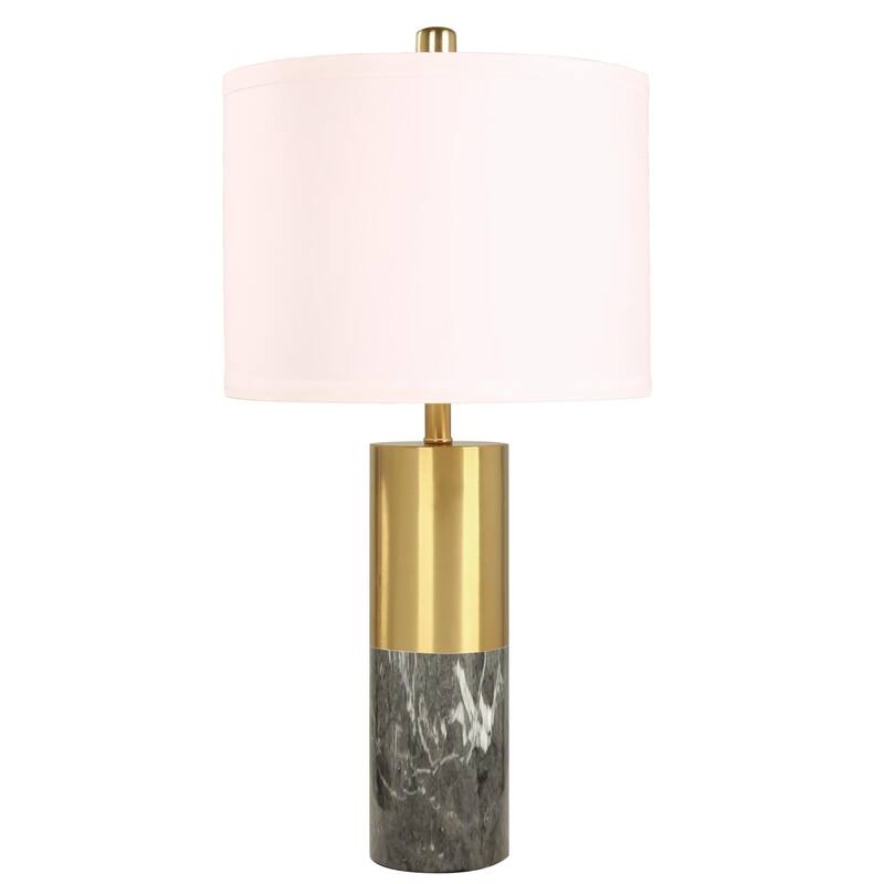20" Modern Metal Marble Table Lamp, Bedroom Table Lamps Set of 2