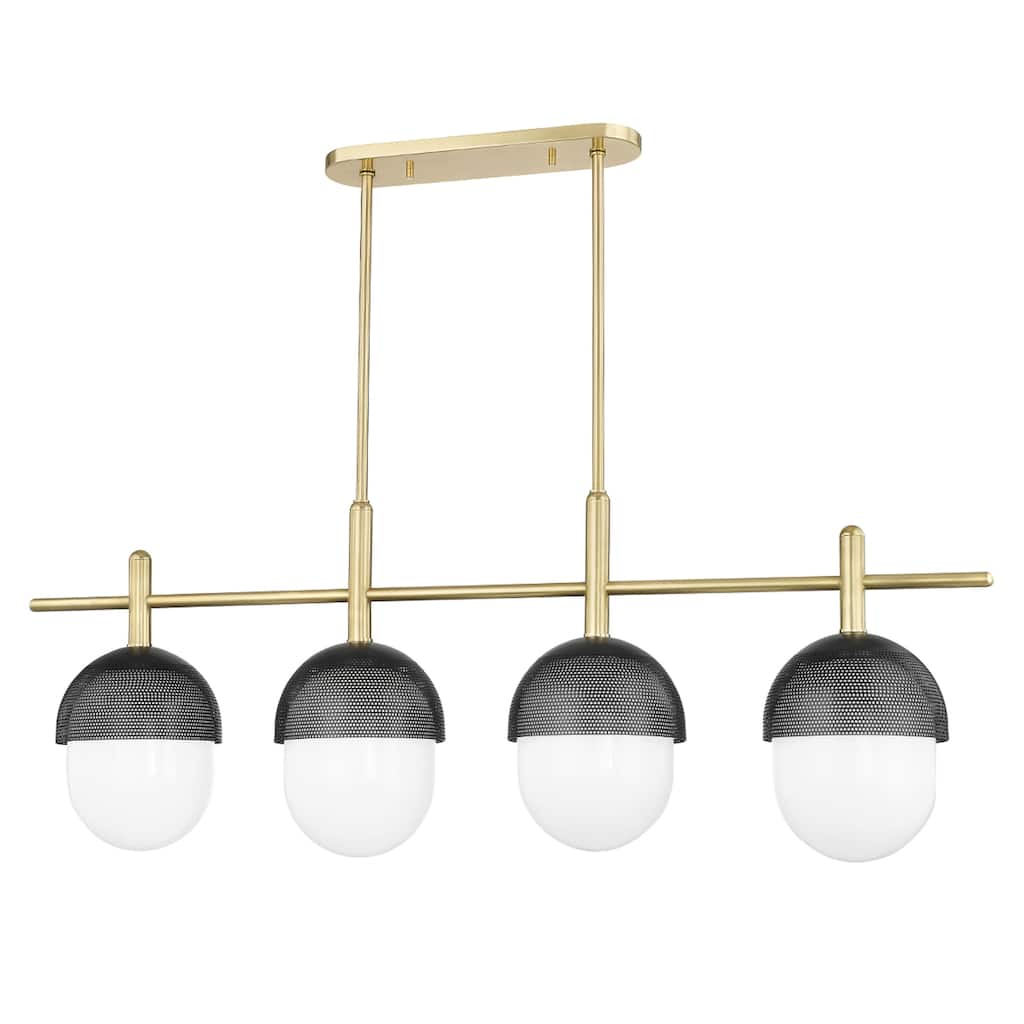Hudson Valley Nyack 4-Light Island Light - Aged Brass/Black Finish