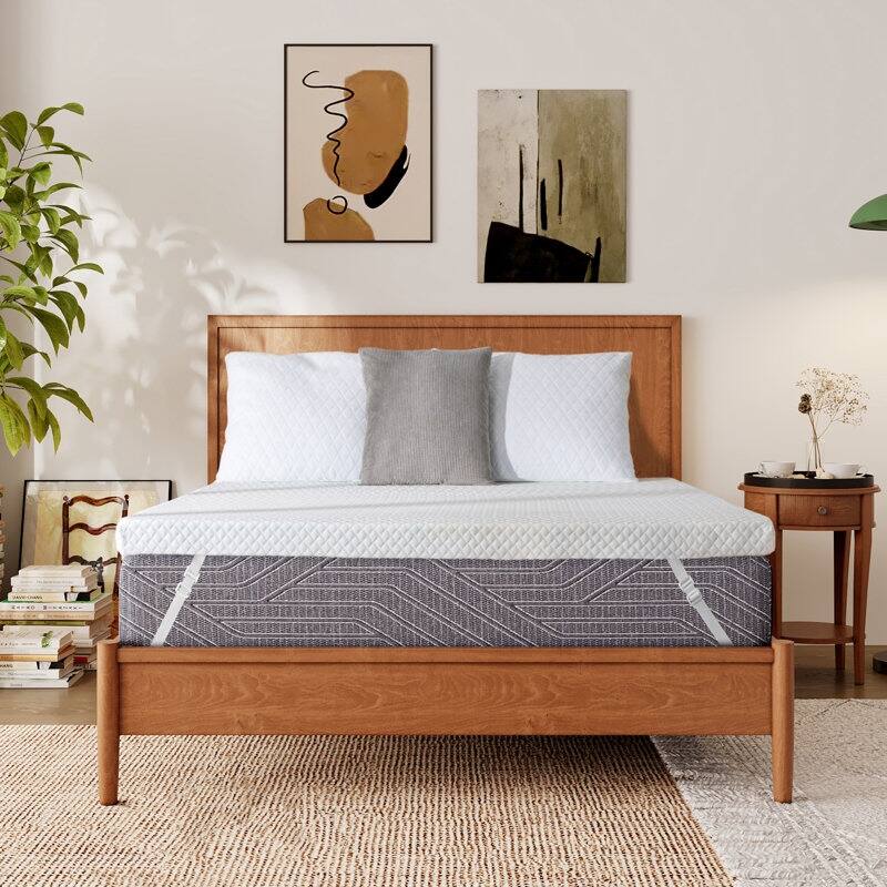EGOHOME 3-inch Memory Foam Mattress Topper with Adjustable Straps - California King