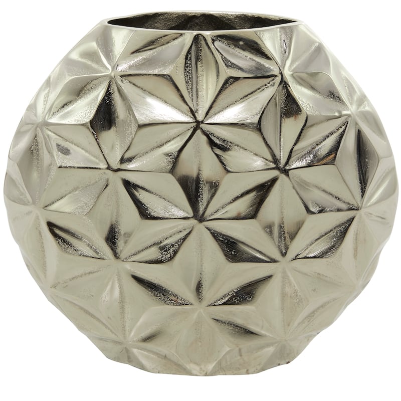 CosmoLiving by Cosmopolitan Aluminum Metal Faceted Geometric Vase - Black, Silver, Gold