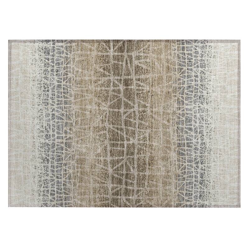 Machine Washable Indoor/ Outdoor Boho Global Chantille Rug