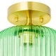 preview thumbnail 9 of 8, River of Goods Ignace Brushed Gold Metal 10-Inch Ceiling Light with Green Glass Globe Shade - 8" x 8" x 10.25"