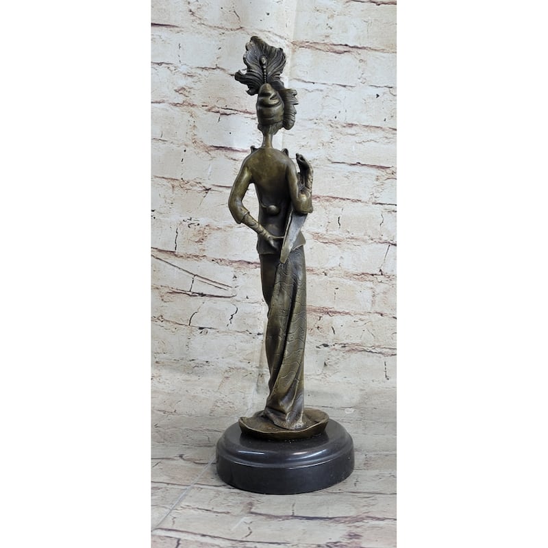 Original Signed Kassin Maiden Bronze Lady Sculpture Statue Figure Figurine Art