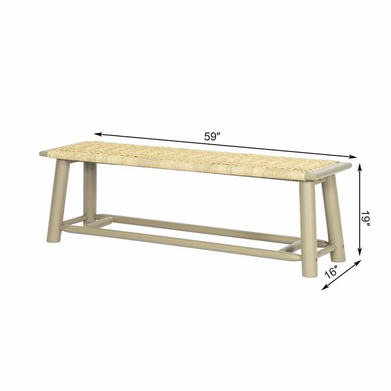 Extendable Solid Wood Dining Set - Rattan Chairs