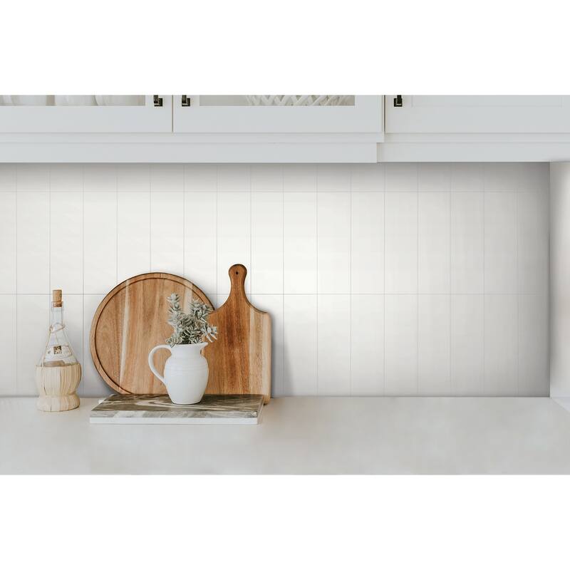 Subway White Peel and Stick Luxury Wall Tiles