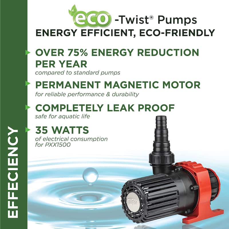 Alpine Corporation Eco-Twist Energy-Saving Pump with 33' Cord