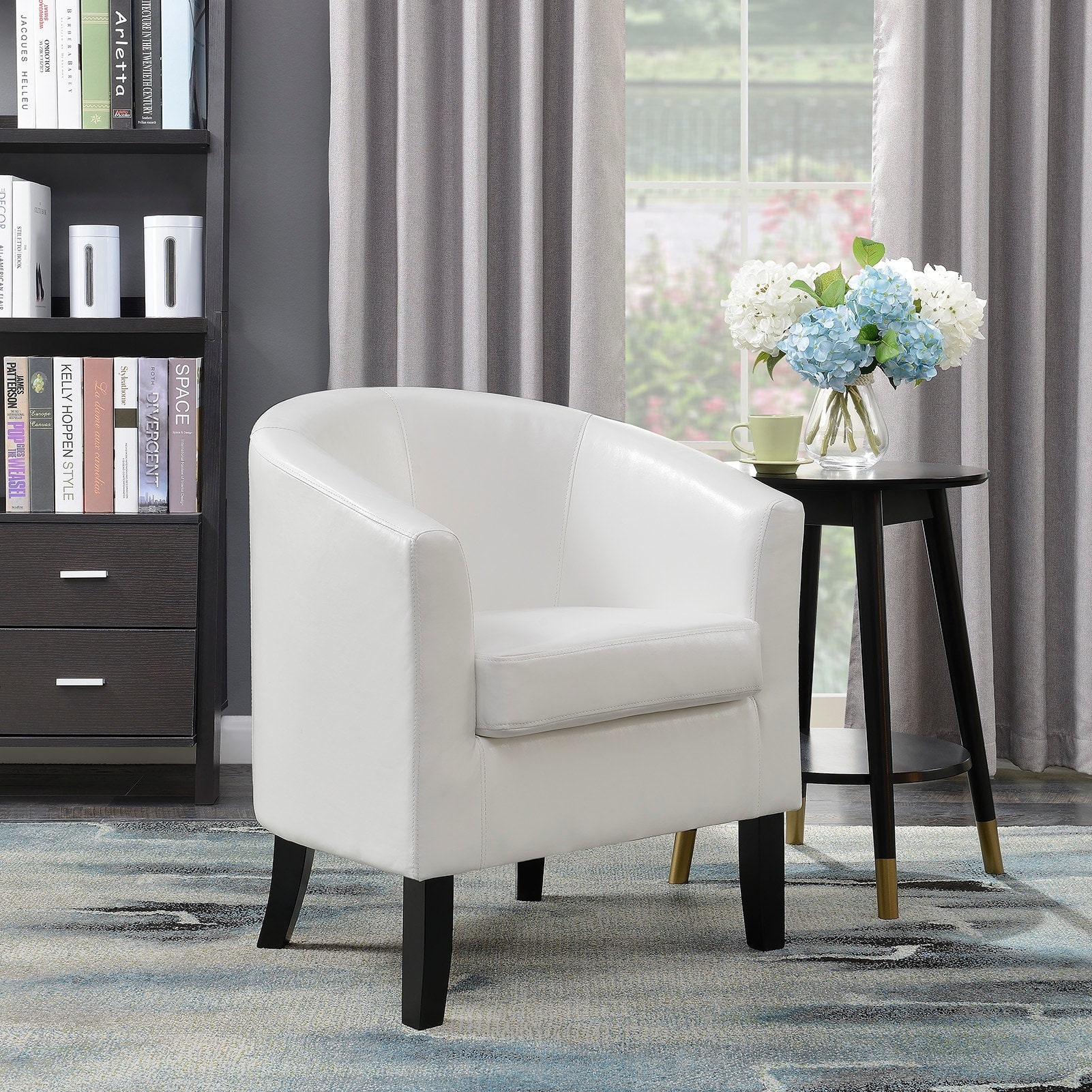 Shop Belleze Club Chair Tub Faux Leather Armchair Seat Accent