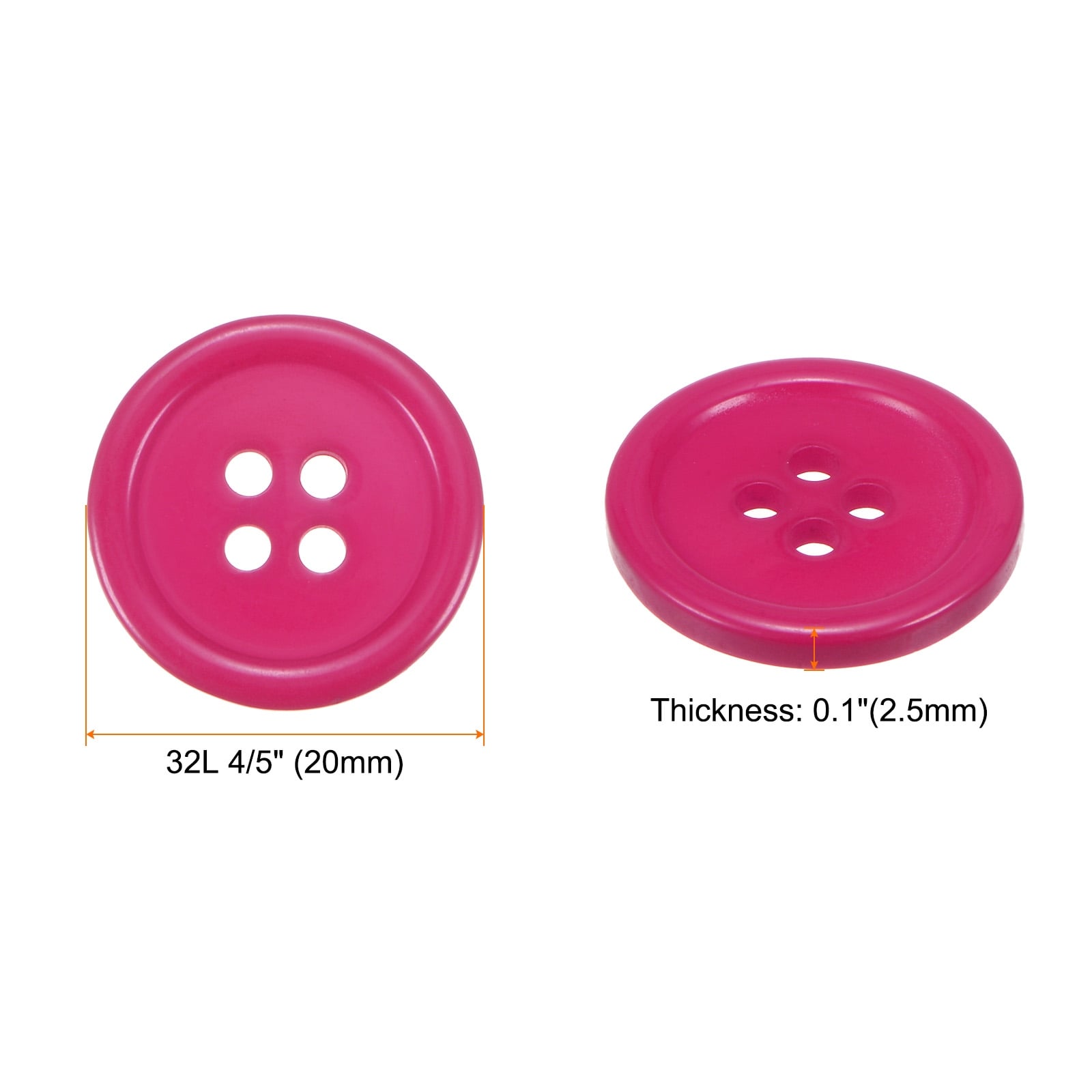 Sewing Buttons Resin Round Flat 4-Hole Craft Buttons for Sewing