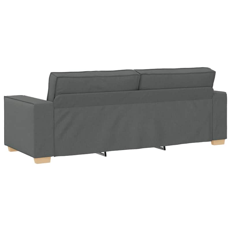 vidaXL 3 Piece Sofa Set with Cushions Black/Dark grey Fabric - 39 x 30.7 x 33.1