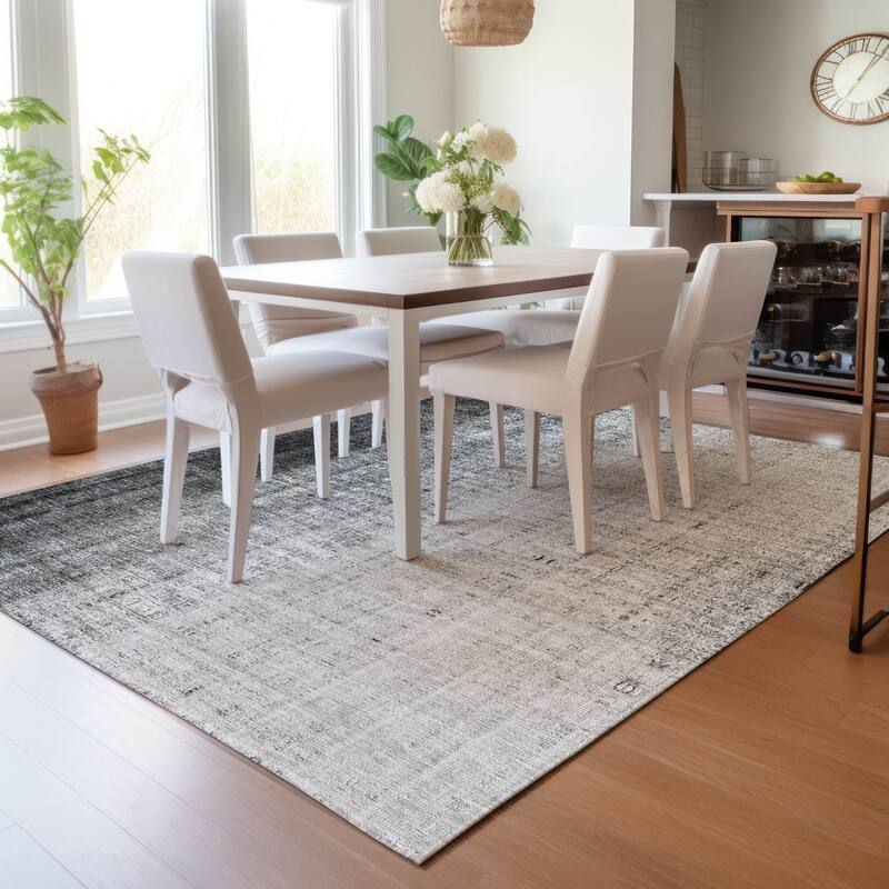 Machine Washable Indoor/ Outdoor Contemporary Ombre Chantille Rug
